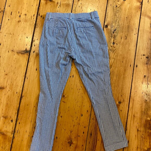 GAP Size 2 Signature Skinny Ankle Work Pants, Blue and White Checkered Pattern - Picture 3 of 3
